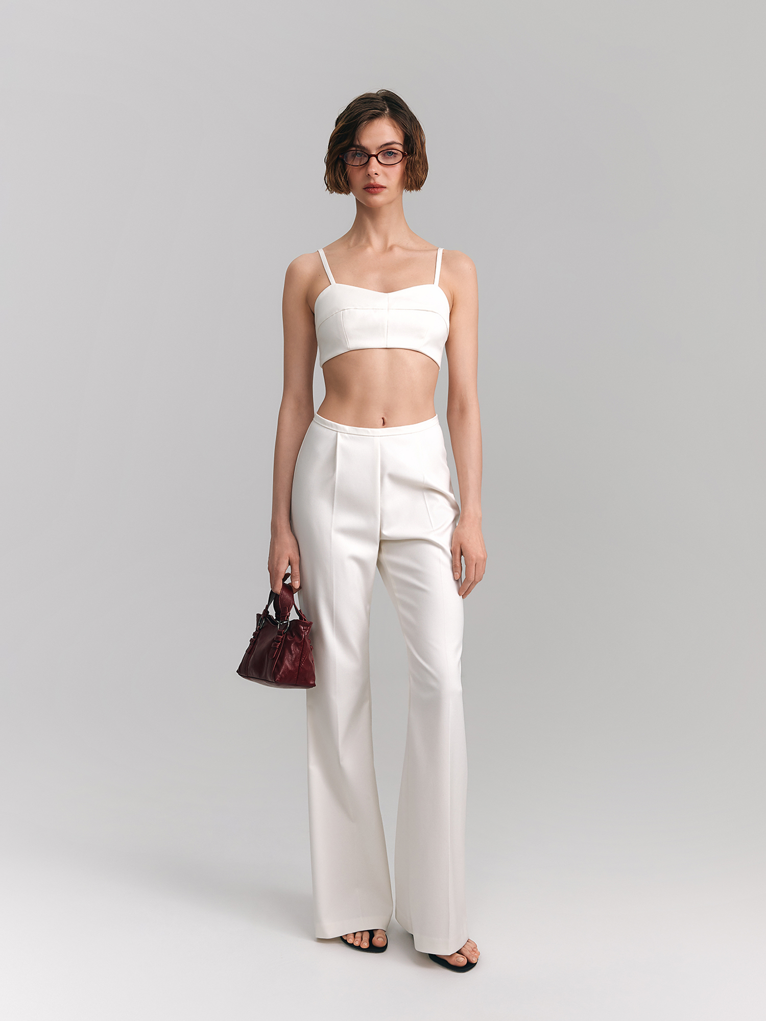 Strapless top, white