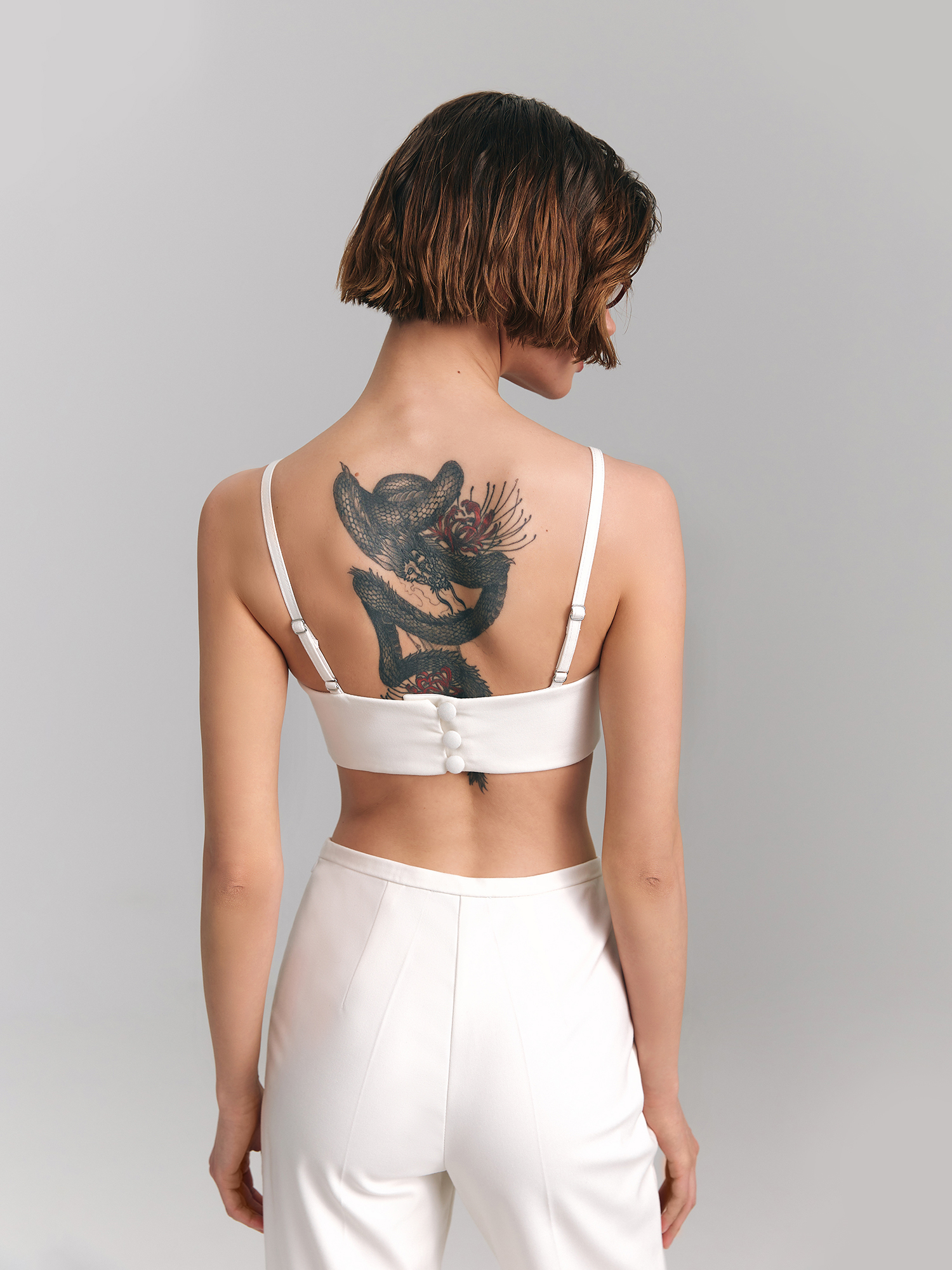 Strapless top, white