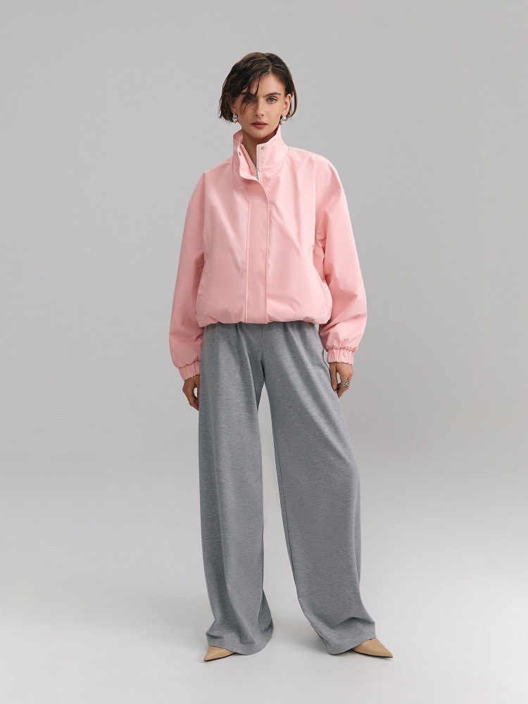 Slim wide-leg pants, gray