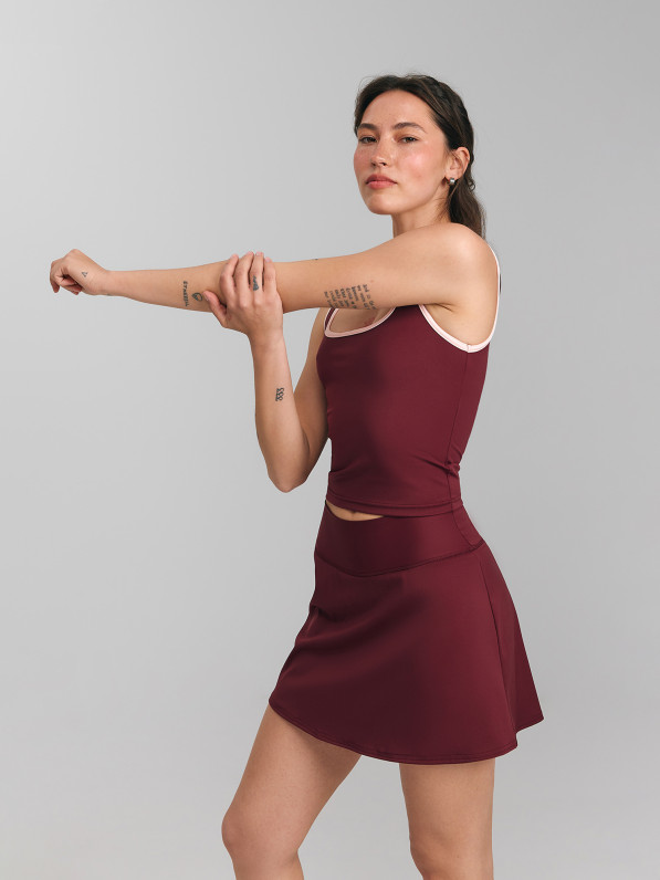 Skirt-shorts, burgundy