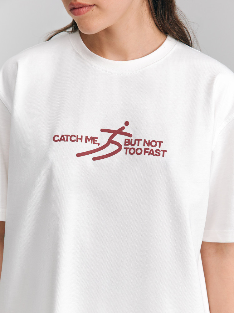 "Catch me" T-shirt, milky