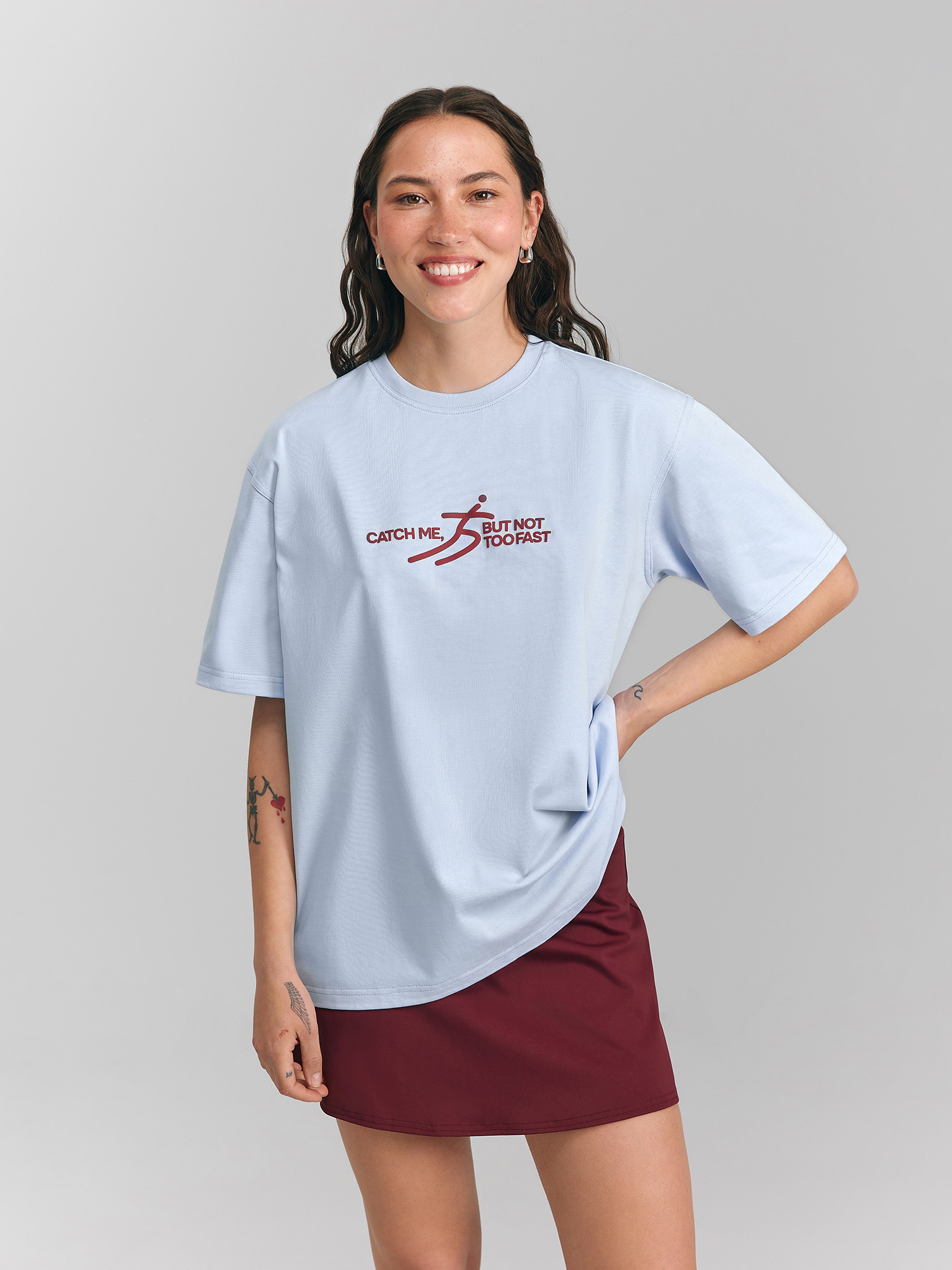 "Catch me" T-shirt, blue