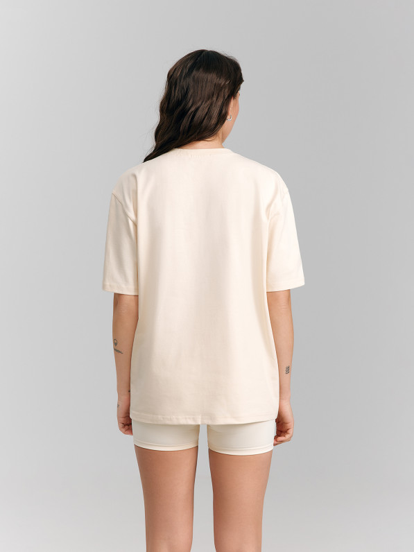 "Catch me" T-shirt, beige