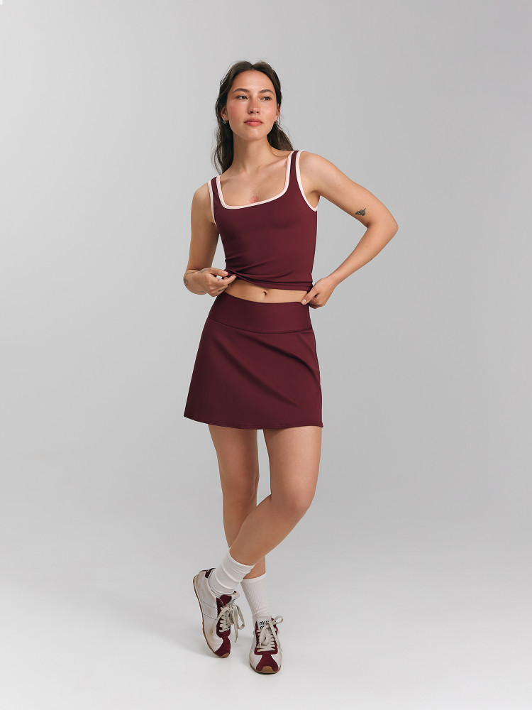 Skirt-shorts, burgundy