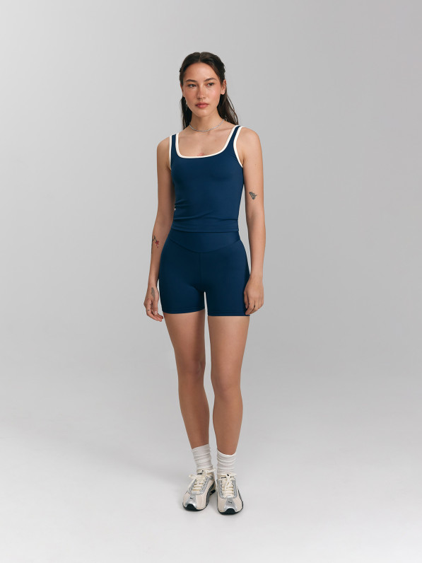 Shortened bicycle shorts, blue