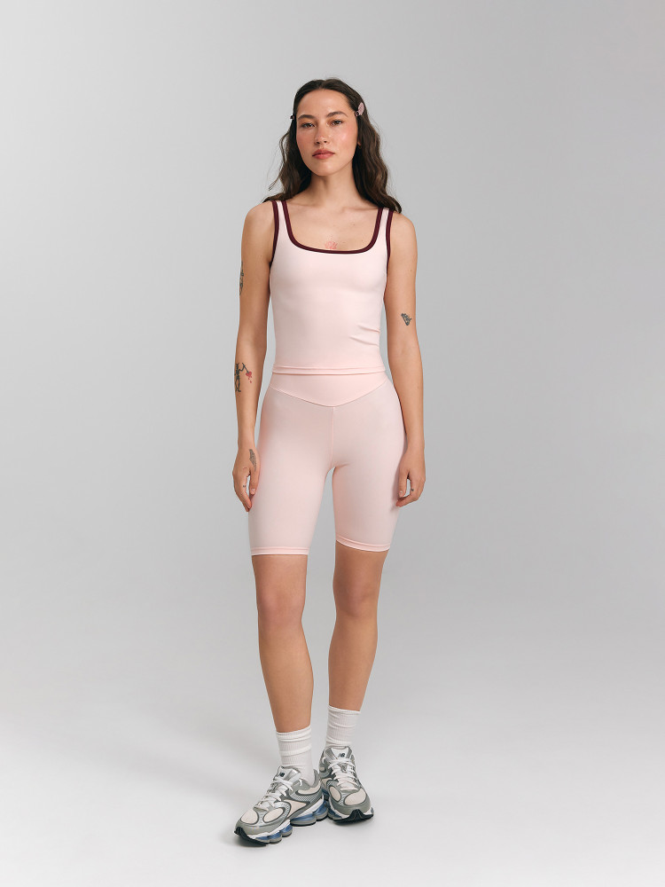 T-shirt with accent piping, light pink