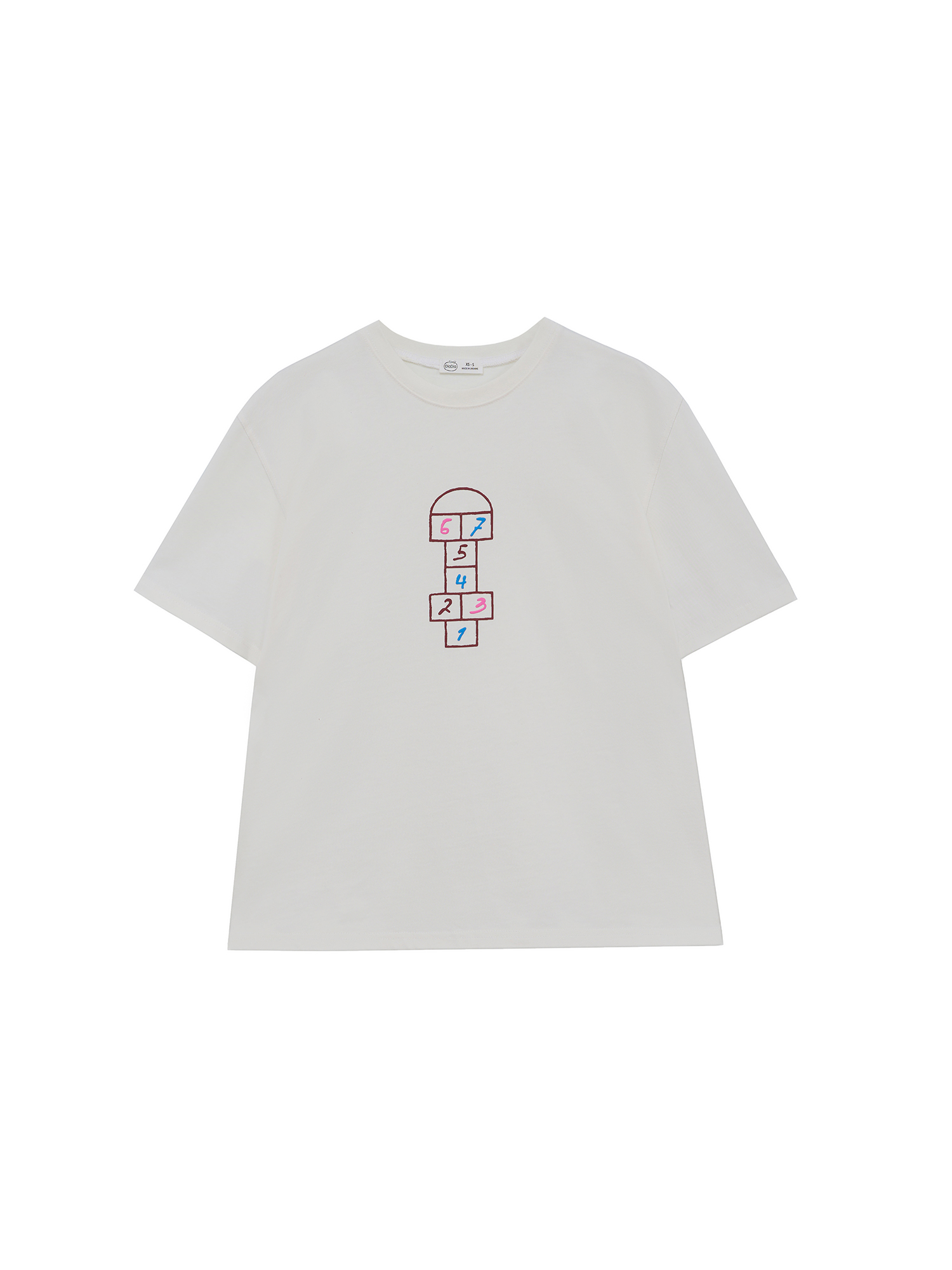 T-shirt "Hopscotch", milky