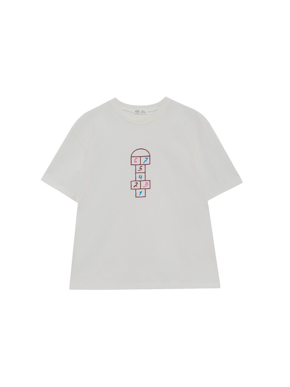 T-shirt "Hopscotch", milky