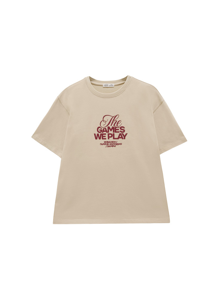 T-shirt "The games we play", beige