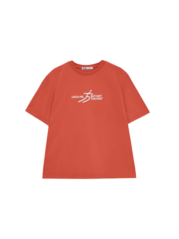 T-shirt "Сatch me", terracotta