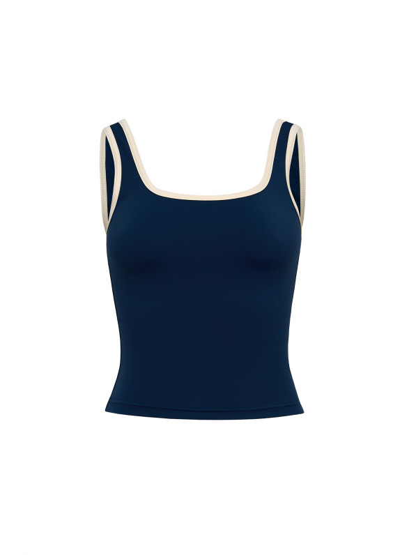 T-shirt with accent piping, blue