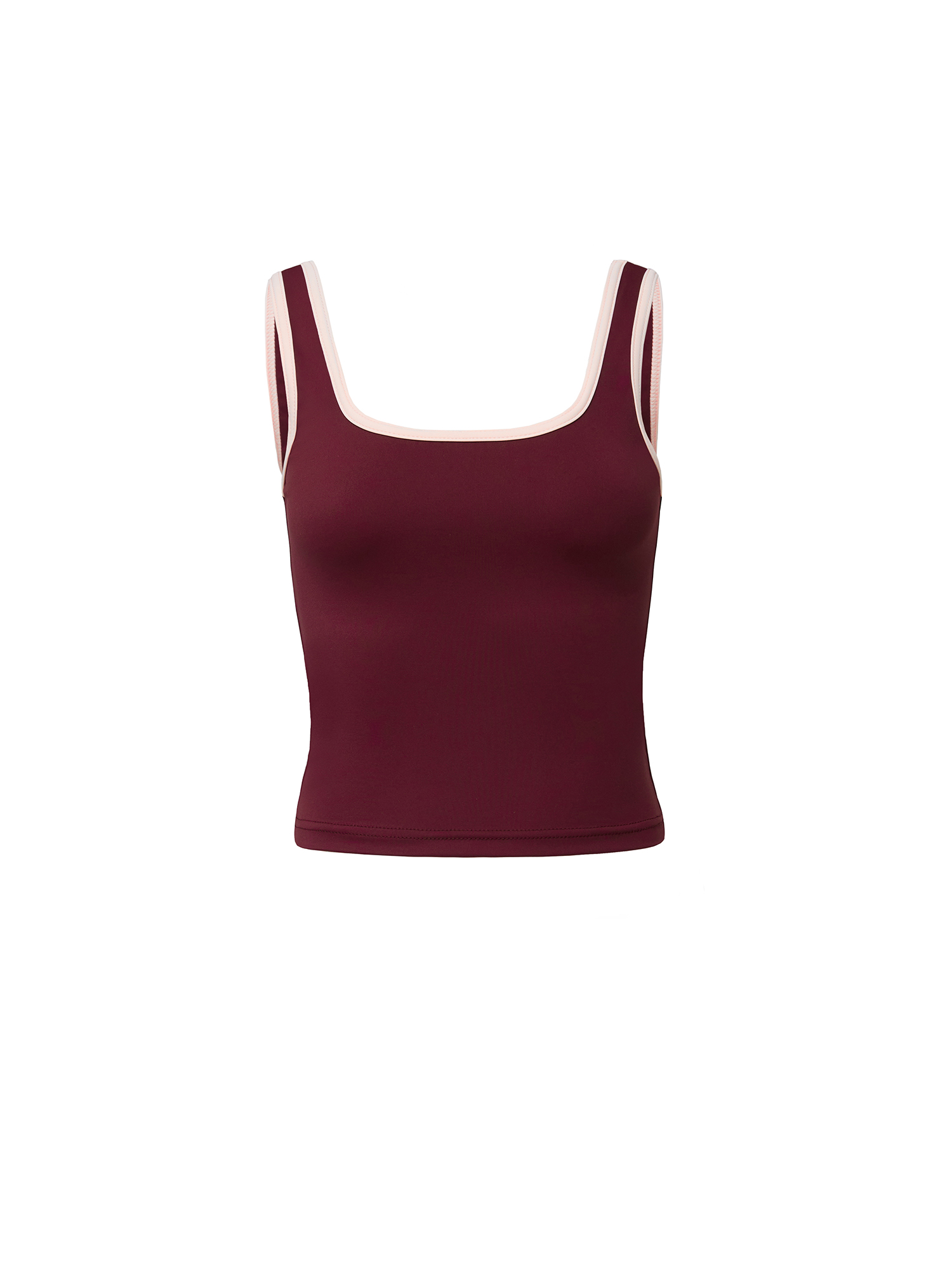 T-shirt with accent piping, burgundy