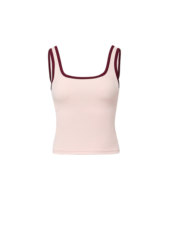 T-shirt with accent piping, light pink
