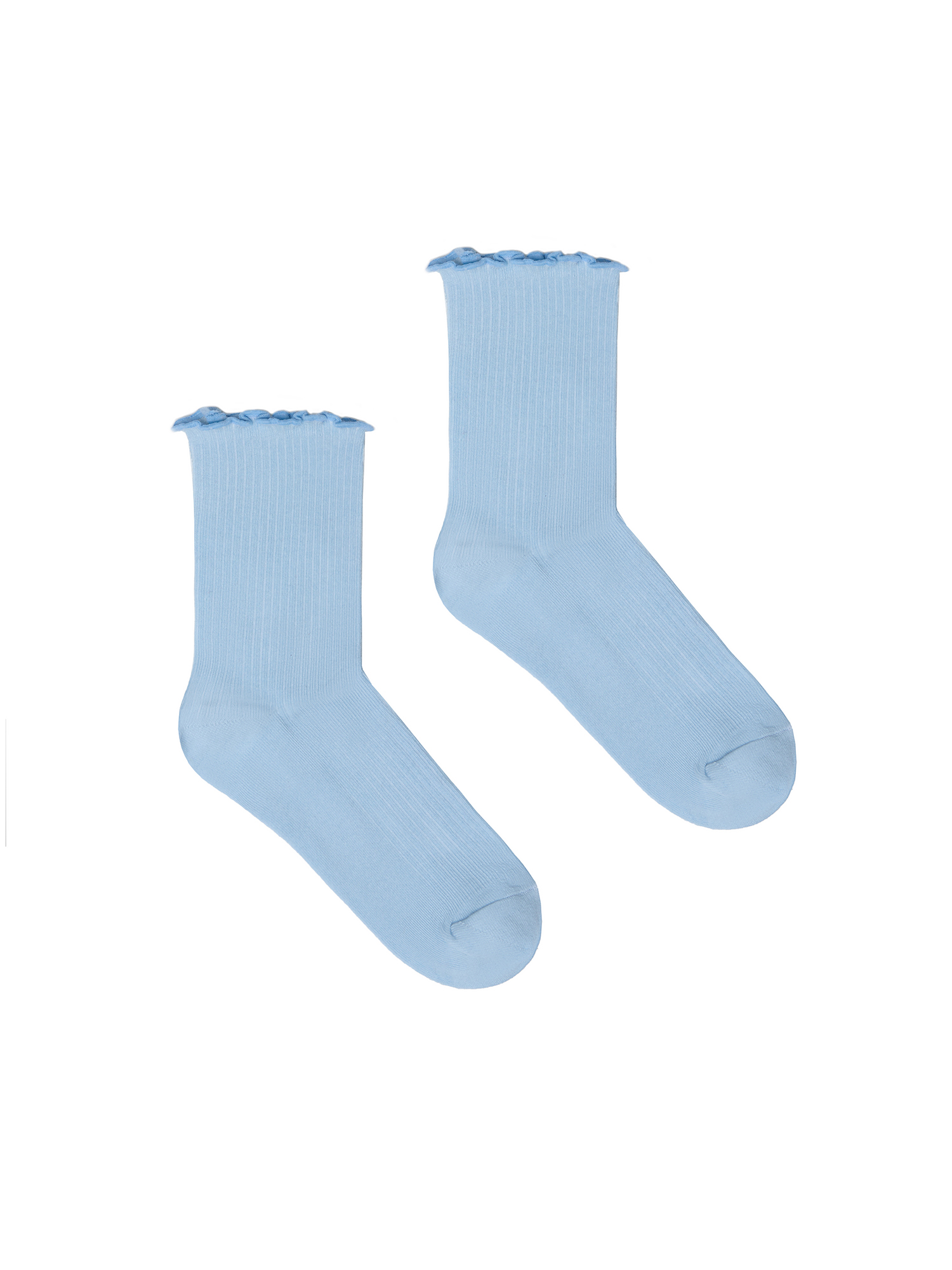 Ruffled socks, light blue