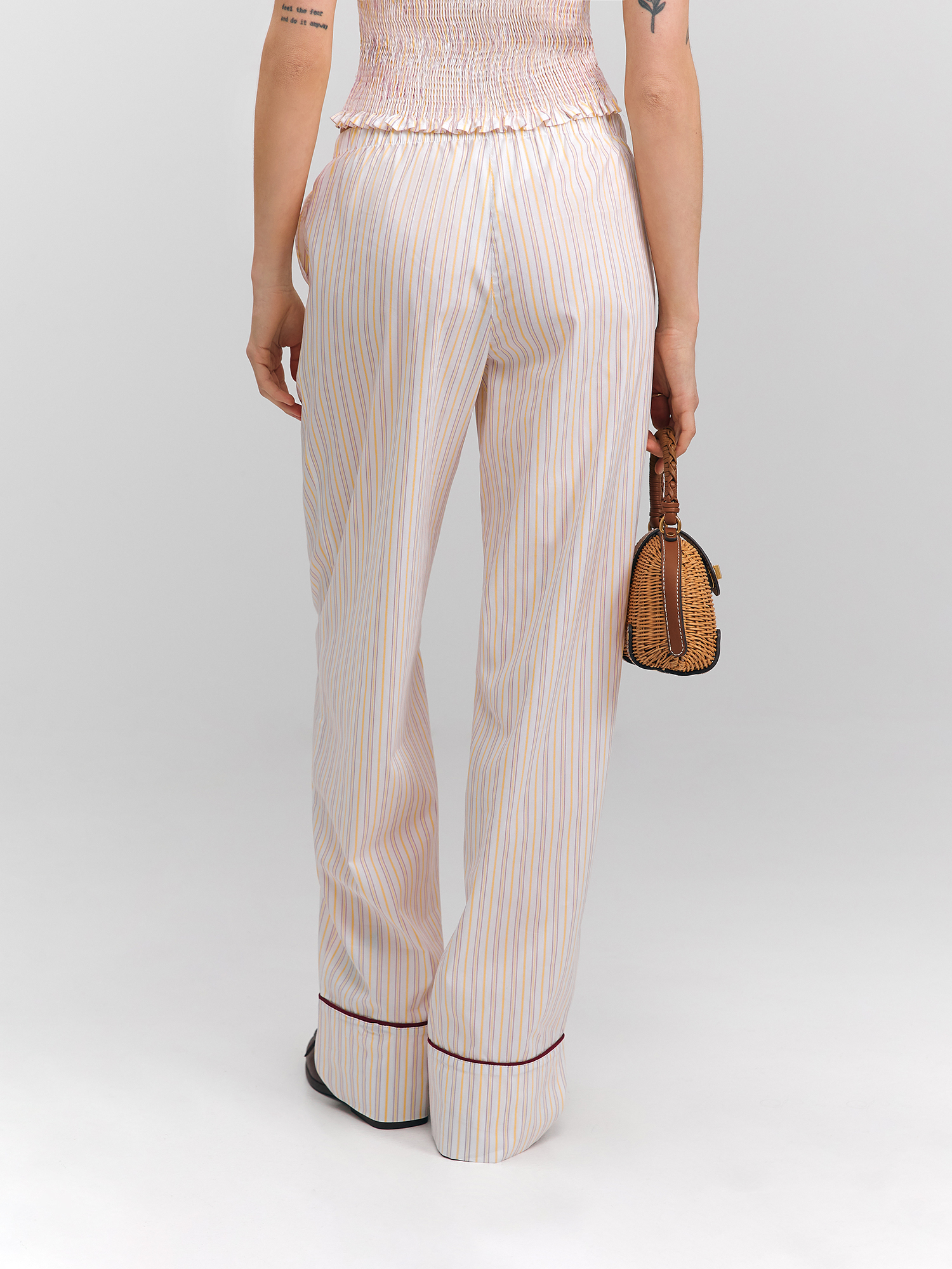 Striped pants, milky
