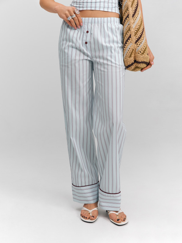 Striped pants, blue