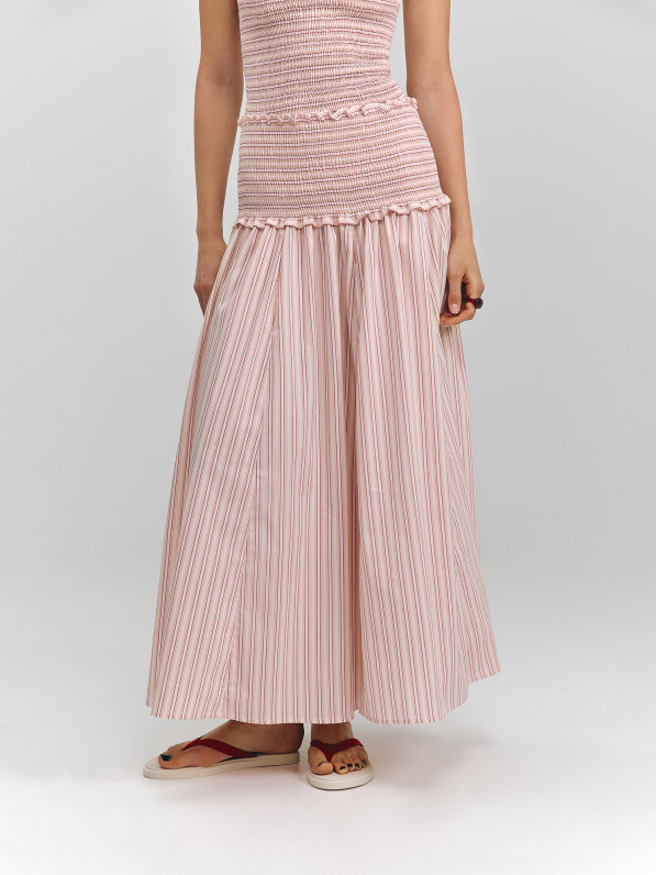 Striped tie-dye skirt, pink