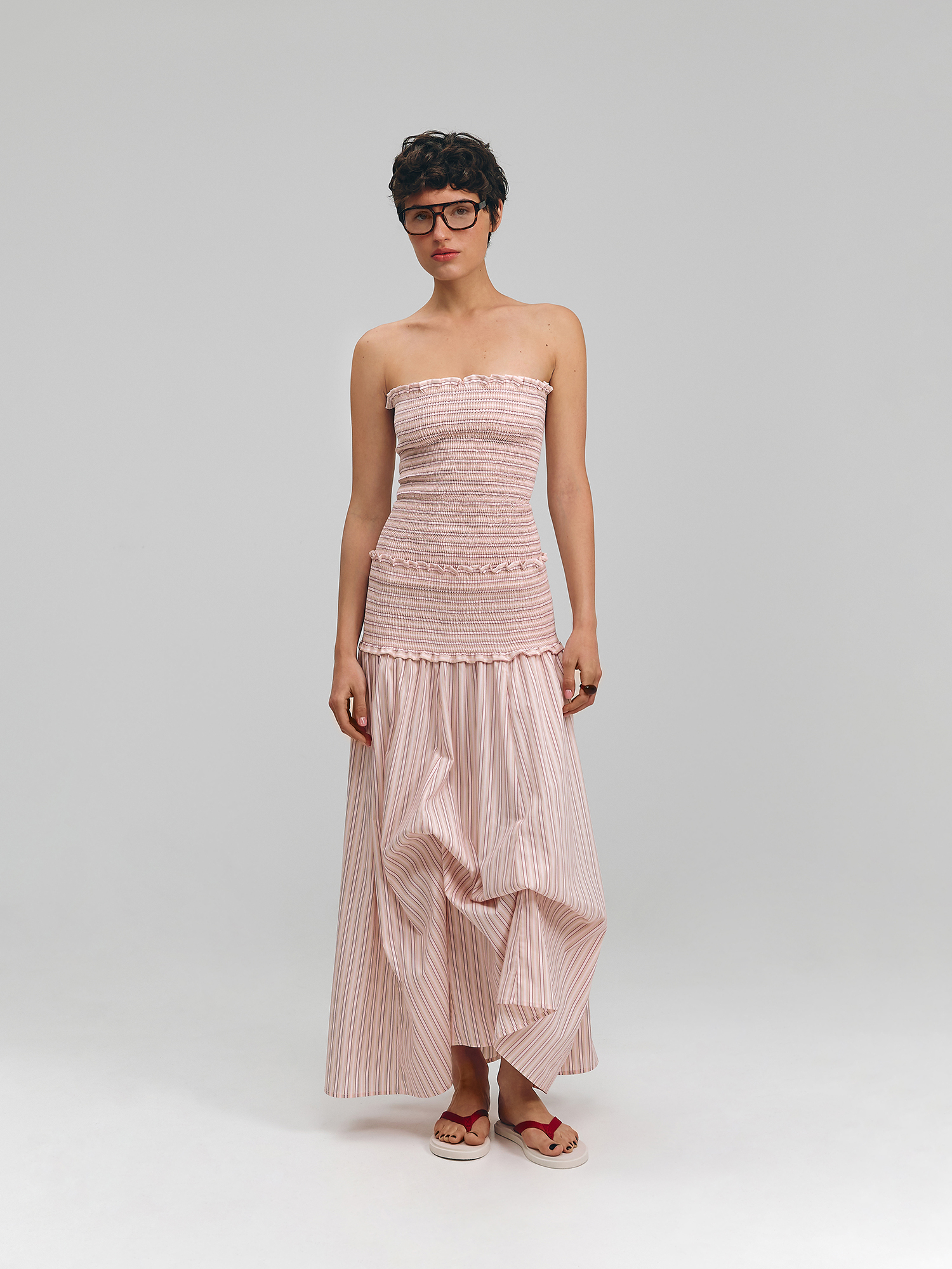 Striped tie-dye skirt, pink