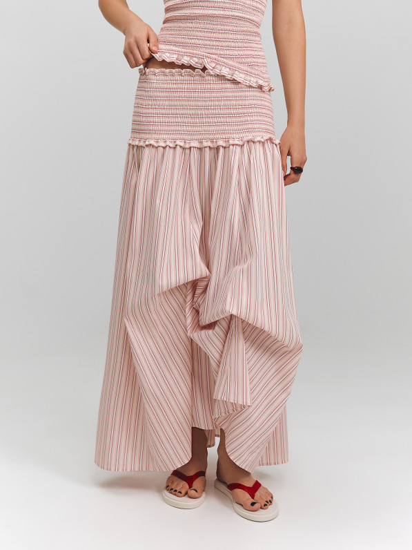 Striped tie-dye skirt, pink