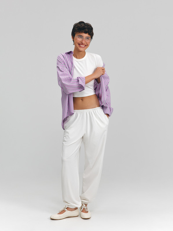 Джогери тонкі oversize, молочні