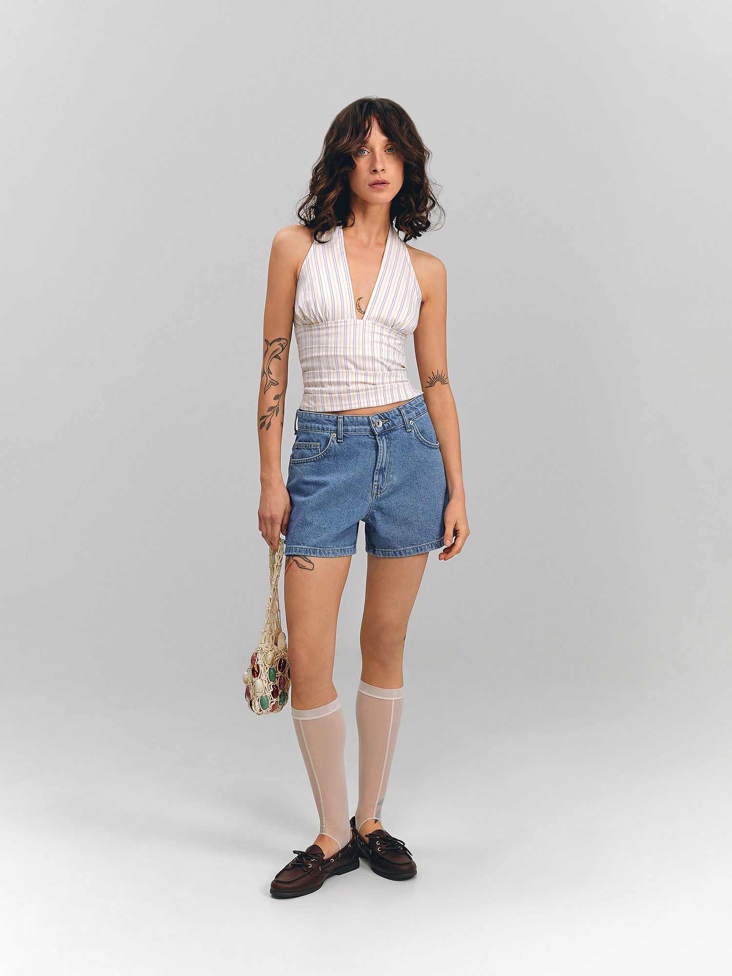 Denim shorts, blue