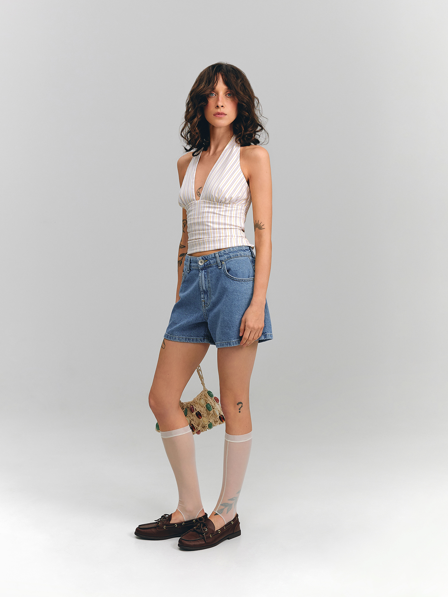 Denim shorts, blue