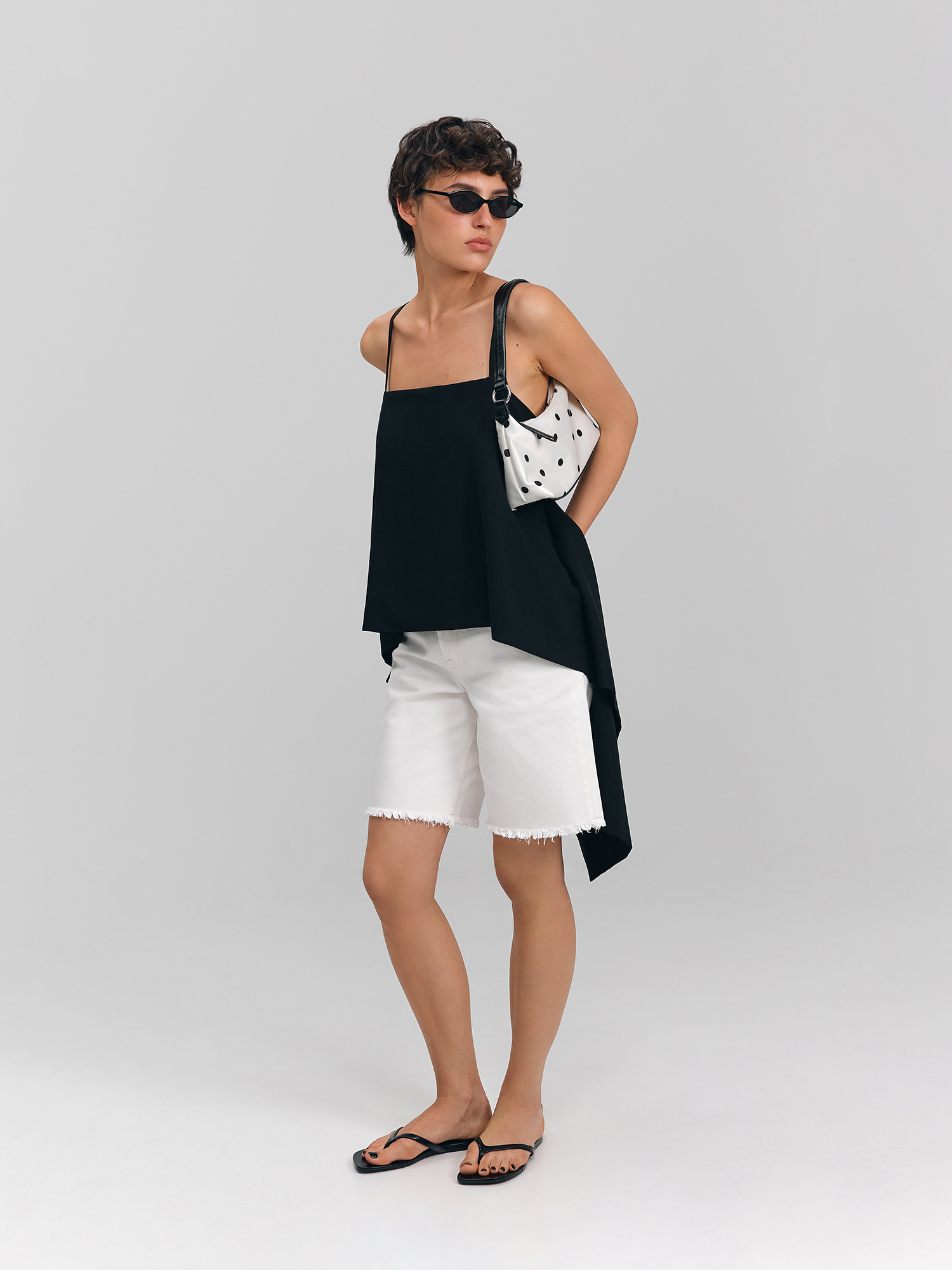 Linen top, black