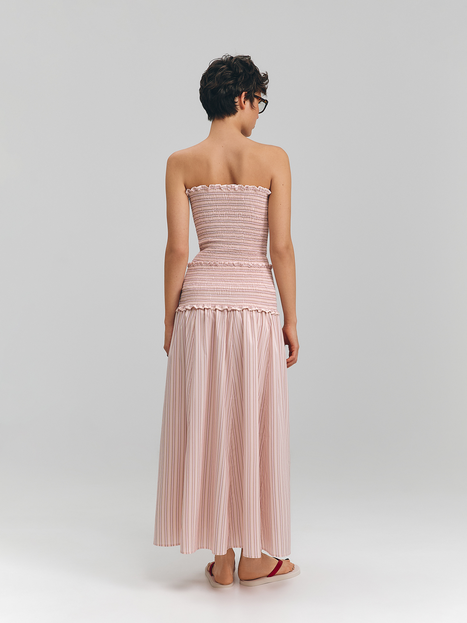 Striped tie-dye skirt, pink