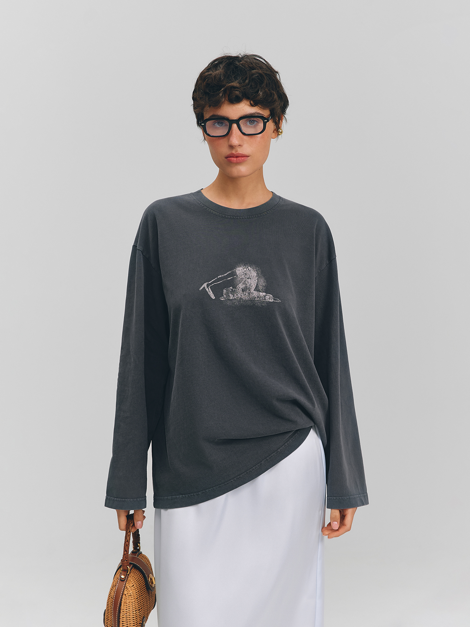 Longsleeve washed "out of stock", dark gray