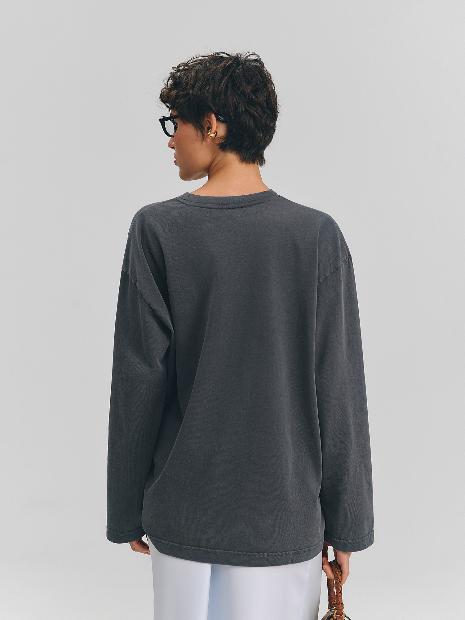 Longsleeve washed "out of stock", dark gray