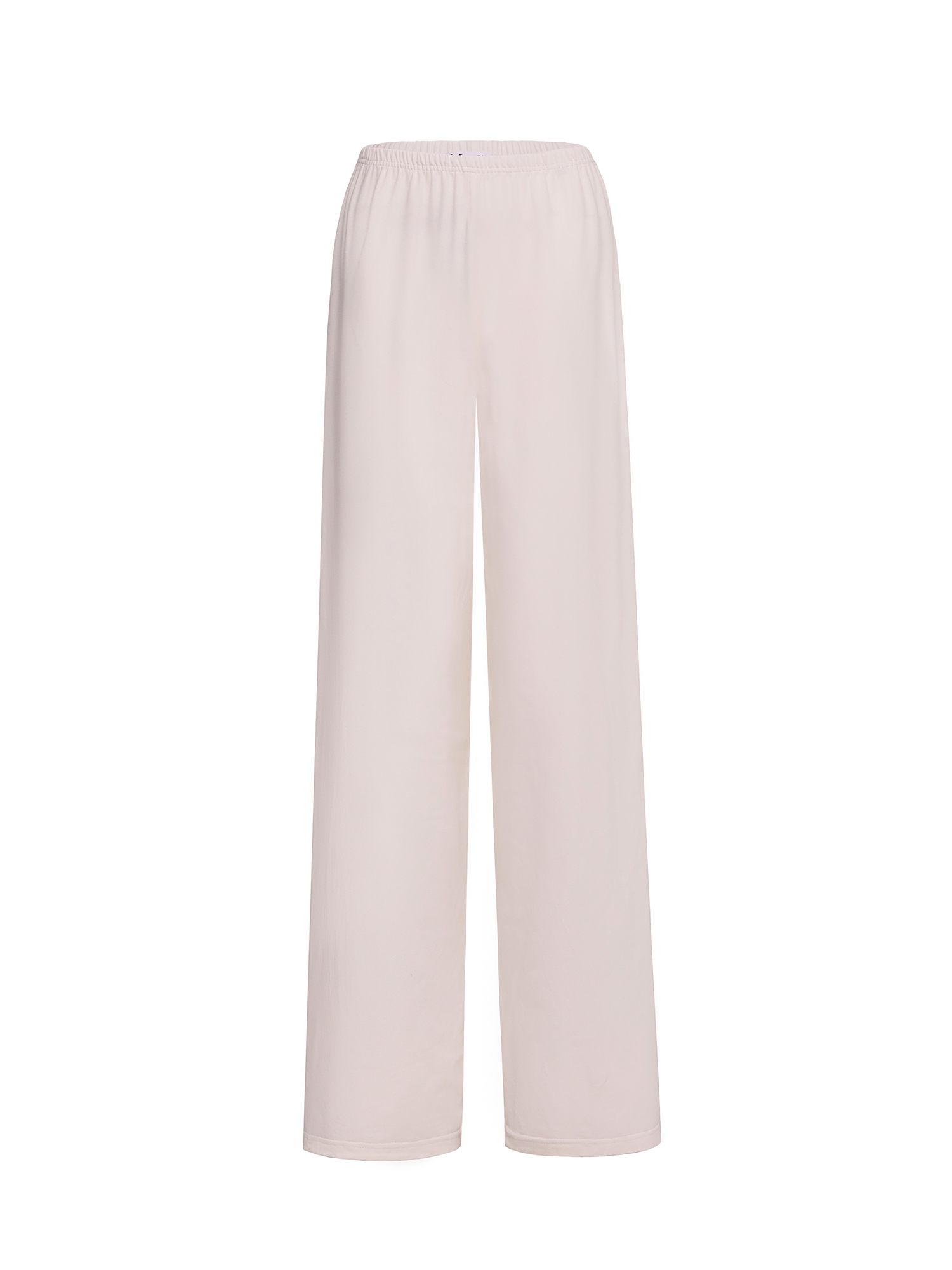 Slim wide-cut pants, milky
