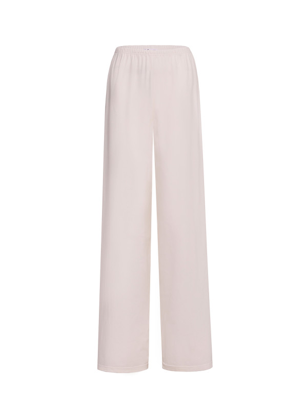 Slim wide-cut pants, milky