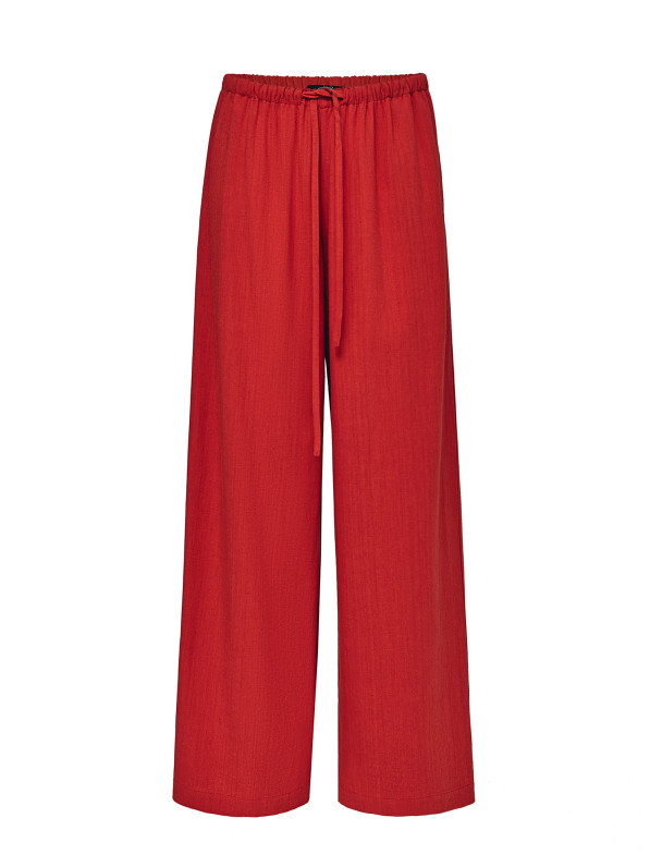 Linen pants, red