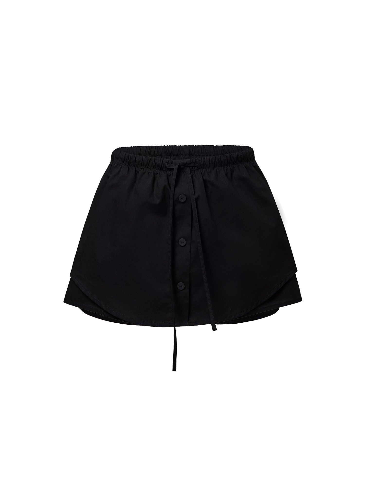 Cotton short skirt, black
