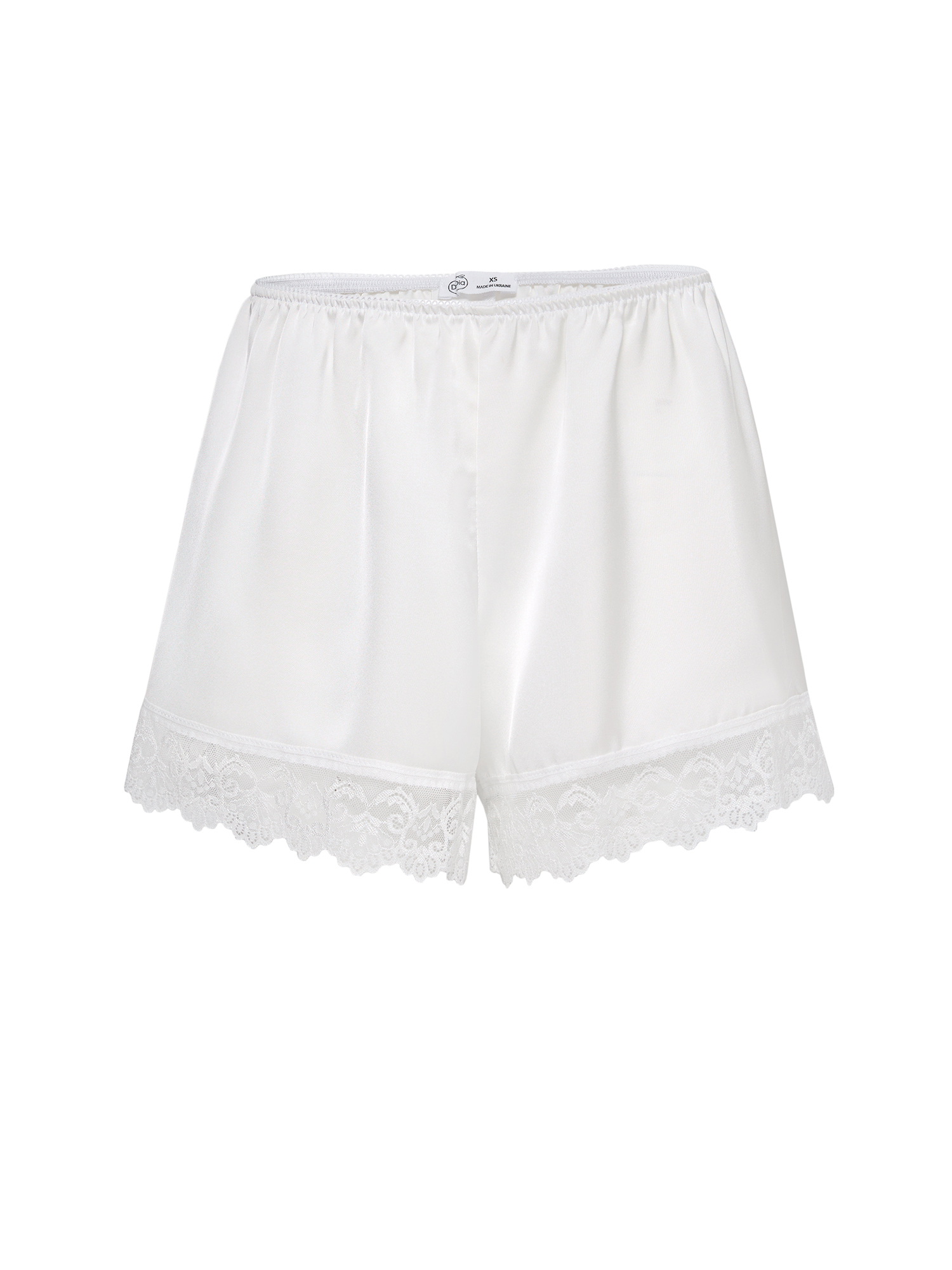 Satin shorts, white