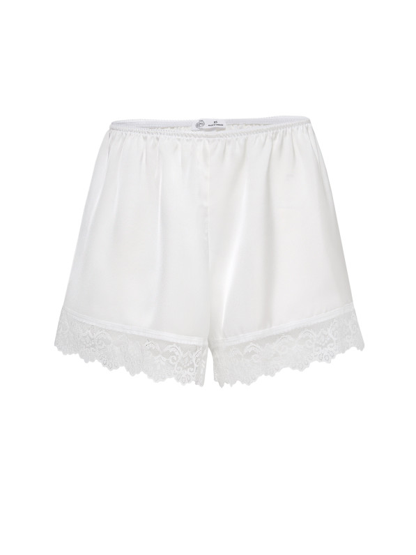 Satin shorts, white