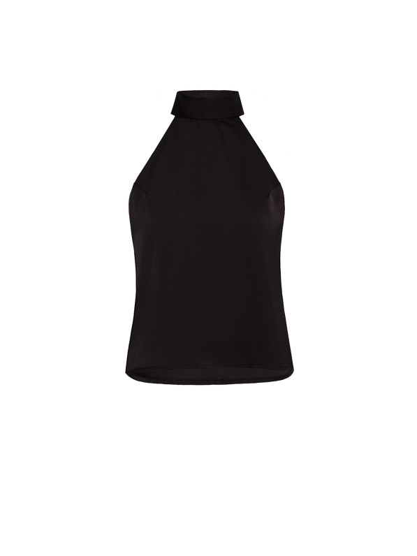 Satin top, black