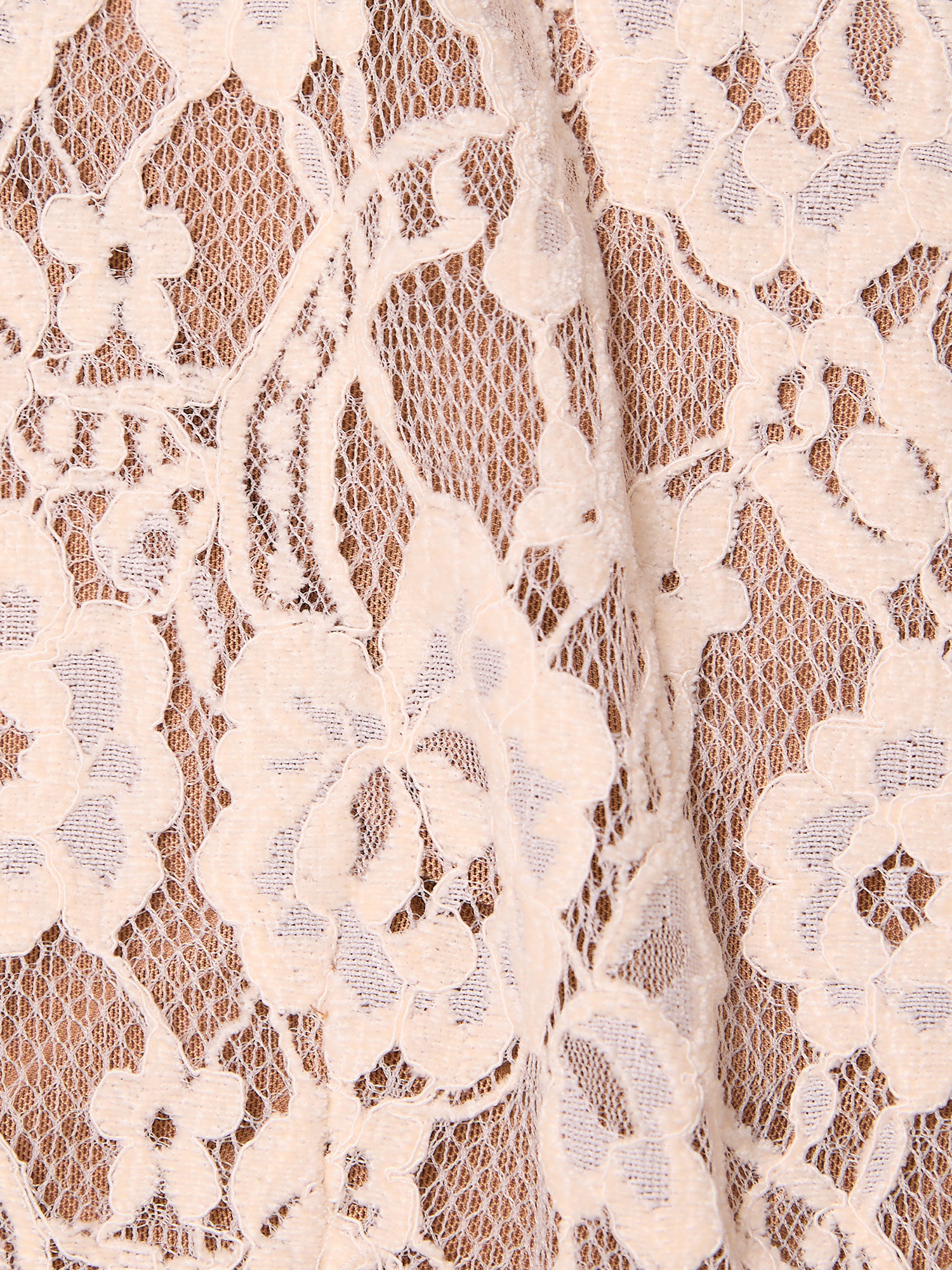 Lace midi skirt, light beige