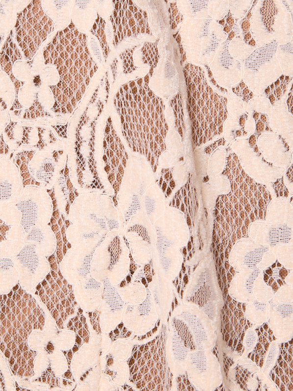 Lace midi skirt, light beige