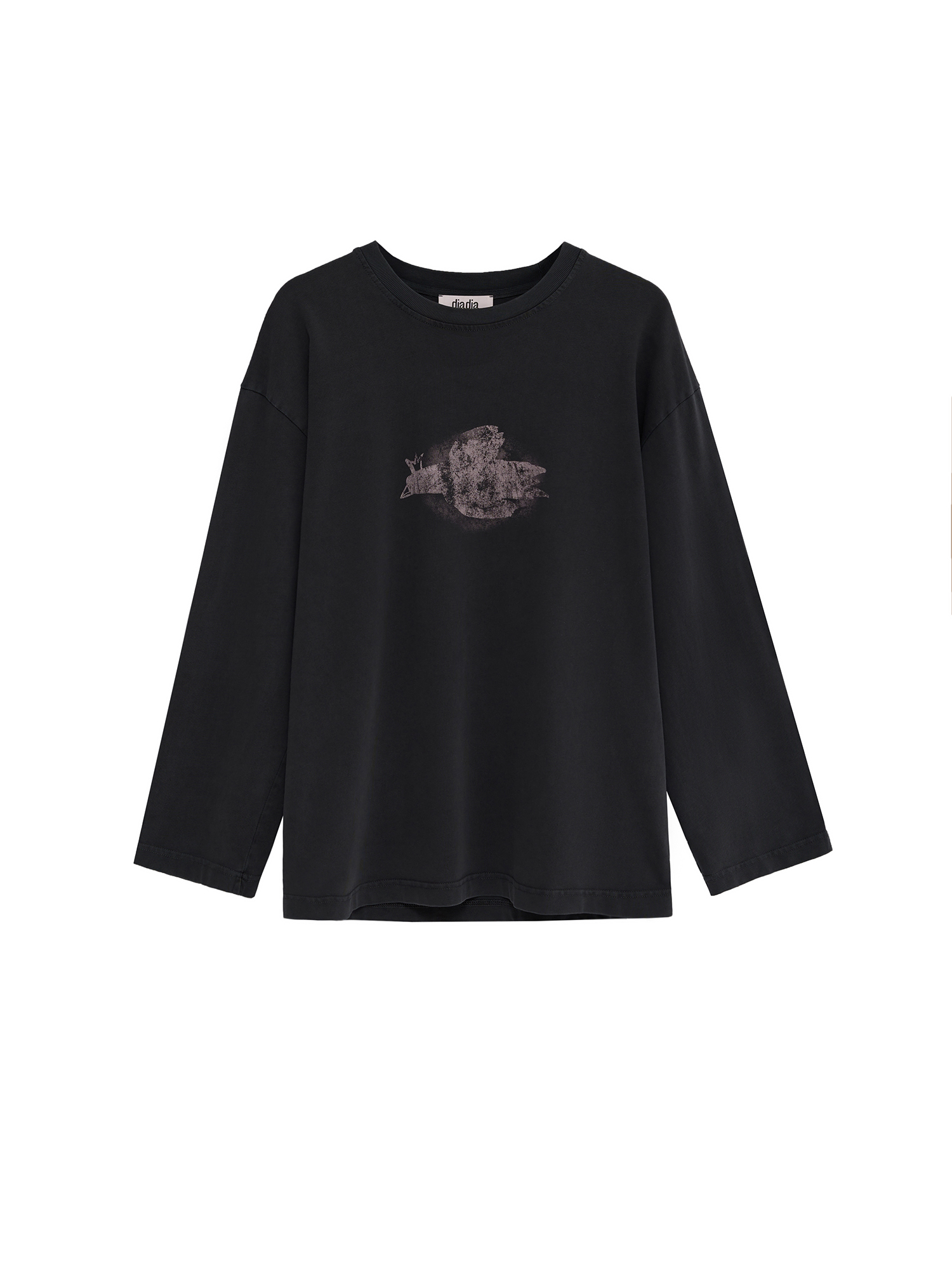 Longsleeve washed "to the end of the world", dark gray