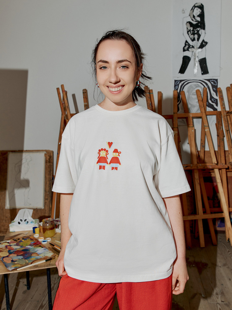 T-shirt "Love is", milky