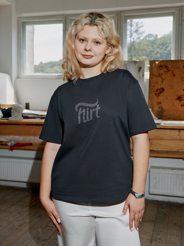 "Flirt" T-shirt, graphite