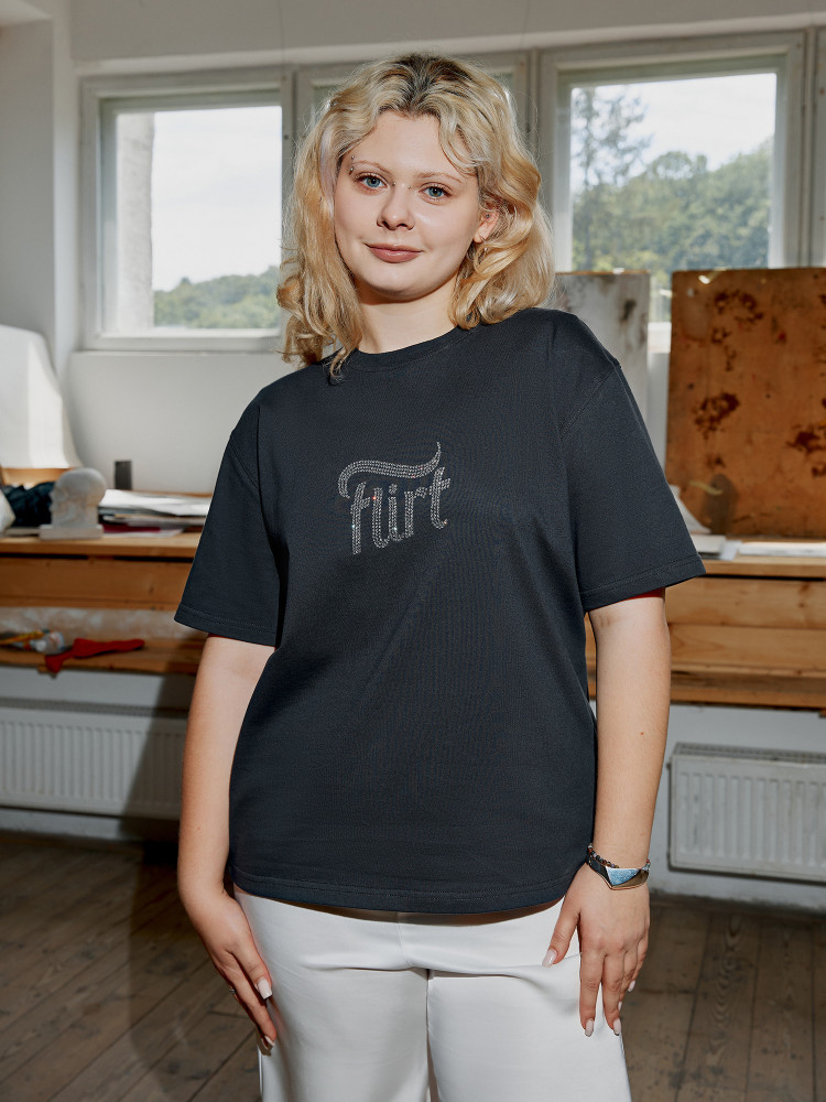 "Flirt" T-shirt, graphite