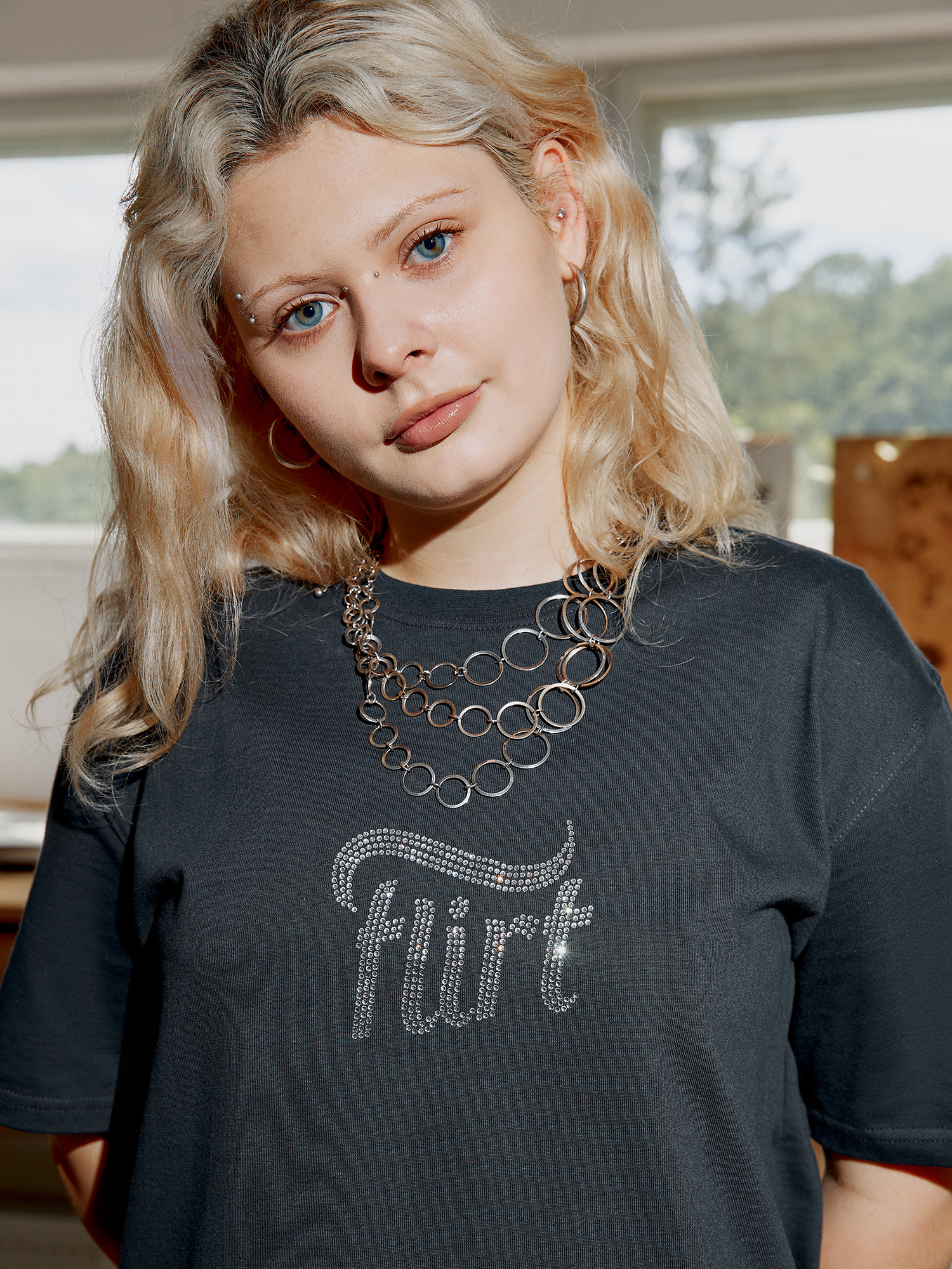 "Flirt" T-shirt, graphite