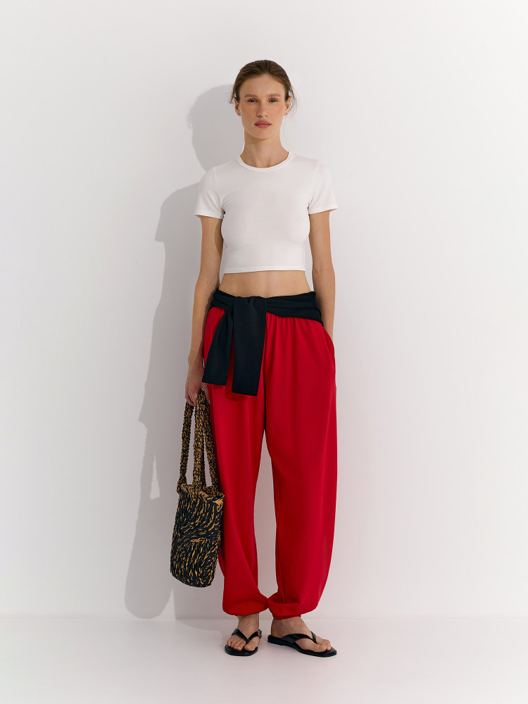 Джогери тонкі oversize, червоні
