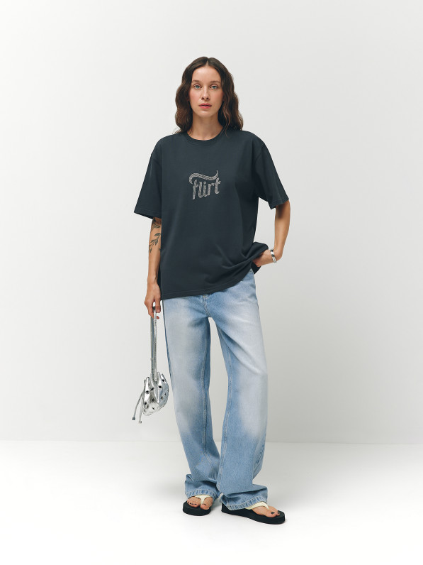 "Flirt" T-shirt, graphite